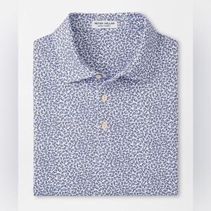 Peter Millar White Mahi Mahi Performance Jersey Polo MF24EK20S Fish Print Golf